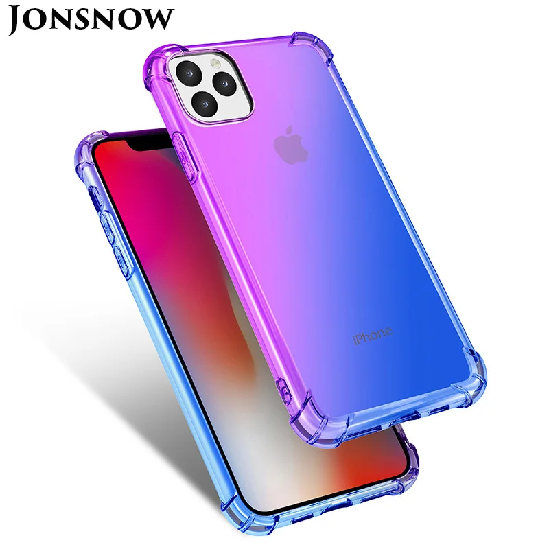 Мягкий цветной градиентный чехол для iPhone 11 Pro X XR XS Max полупрозрачный