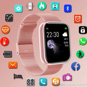 

I5 Fashion Stainless Steel Smart Watch Women Men Electronics Sport Wrist Watch For Android IOS Square Smartwatch Smart Clock