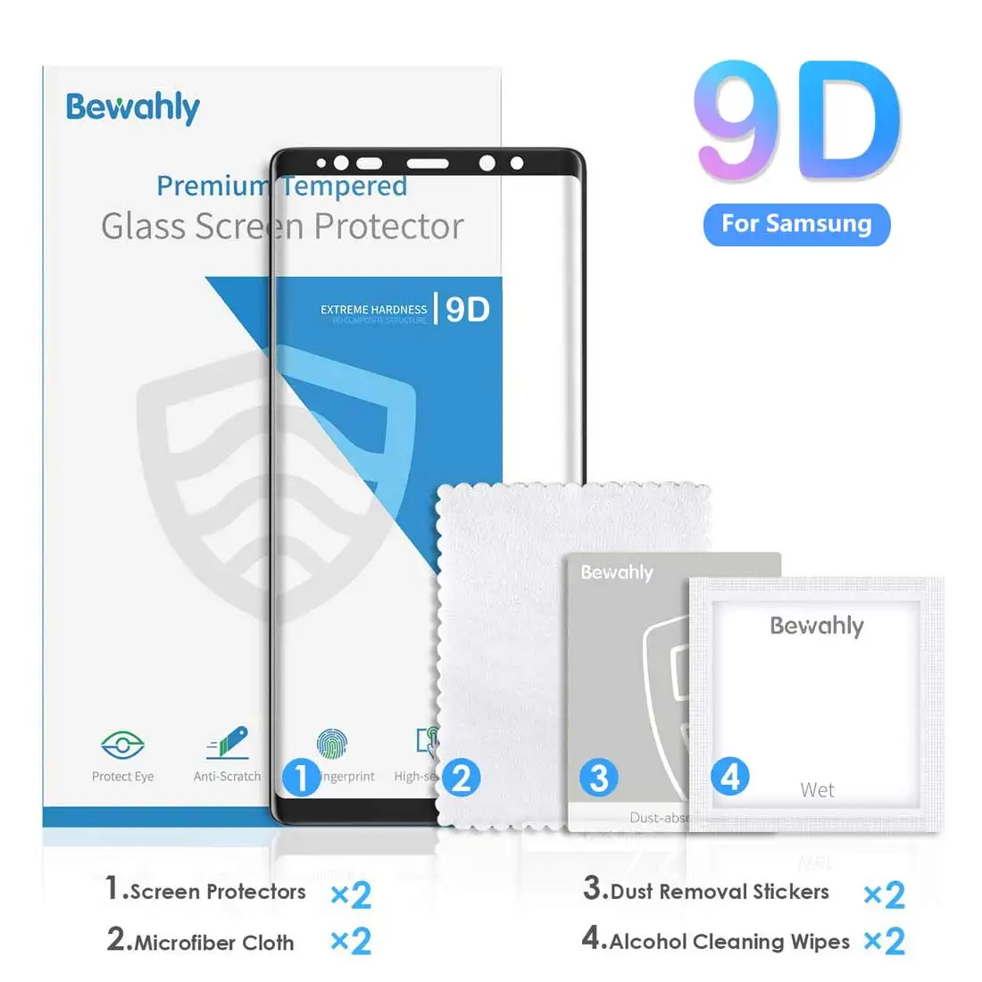 

Full Cover Tempered Glass Film For Samsung Galaxy Note 8 9 S10 S10e 9D Screen Protector For Samsung S10 Plus S10