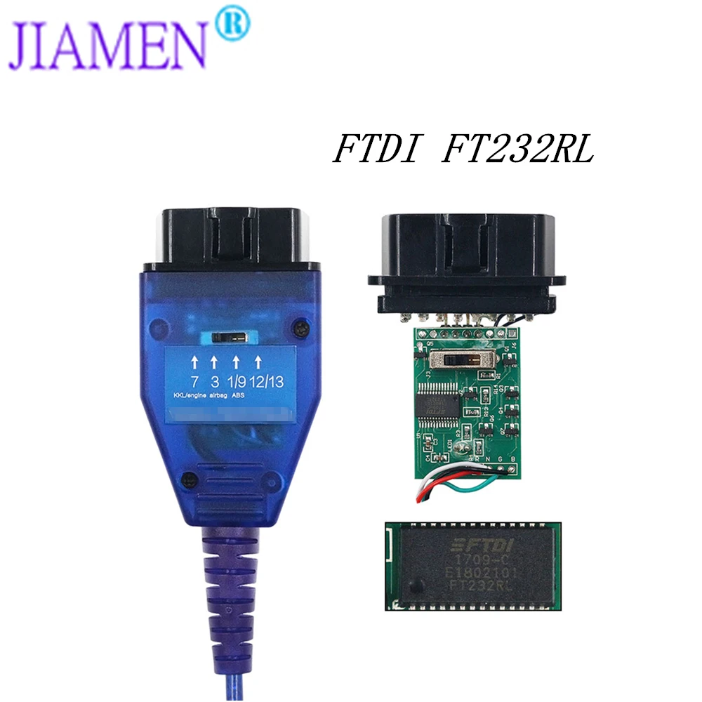 

2019 Best FTDI FT232RL Chip OBD2 VAG USB Auto Car Diagnostic Cable for Fiat KKL Car Ecu Scanner Tool 4 Way Switch USB Interface