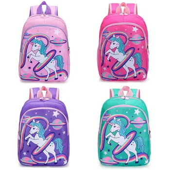 

Unicorn kids backpack rainbow double zipper school bags Multilayer space children backpacks Lightweight design kids Mochilas