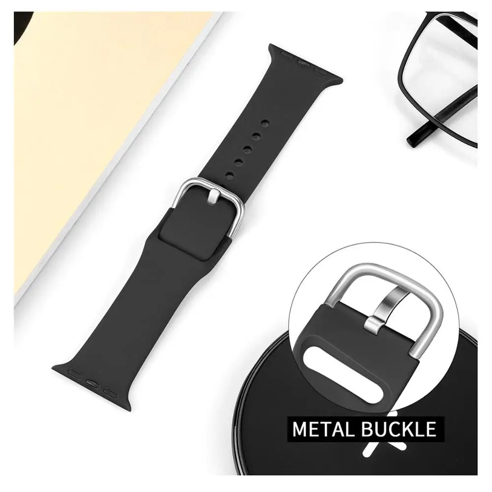 Силиконовый ремешок для Apple Watch Band 42 мм 38 44 40 Iwatch Bands браслет Series 4/3/2/1 81007|Ремешки