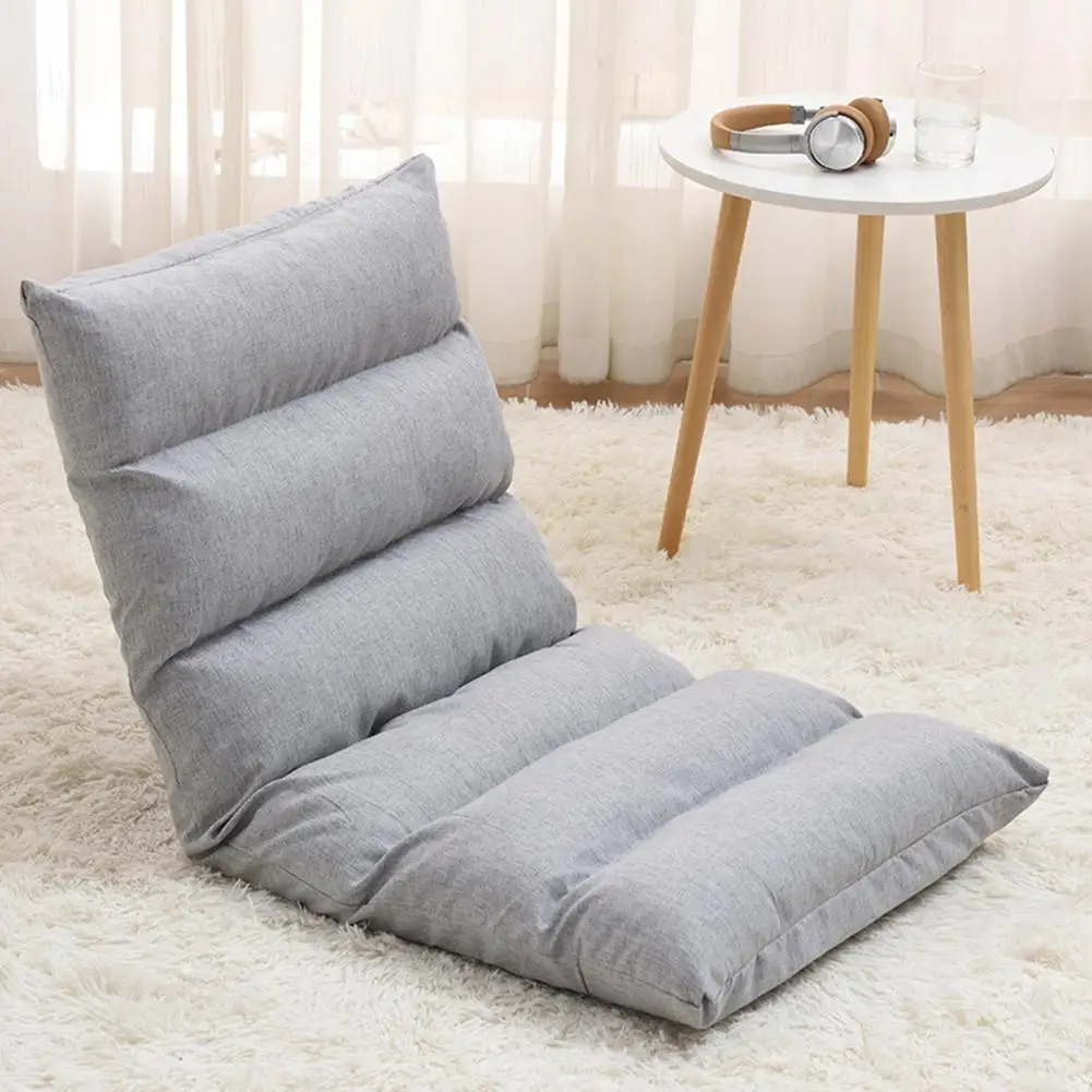 Folding Armchair Japanese Floor Chair Folding Adjustable Lazy Sofa Chair Floor Gaming Sofa Padded Lounger Soft Recliner with Back Support