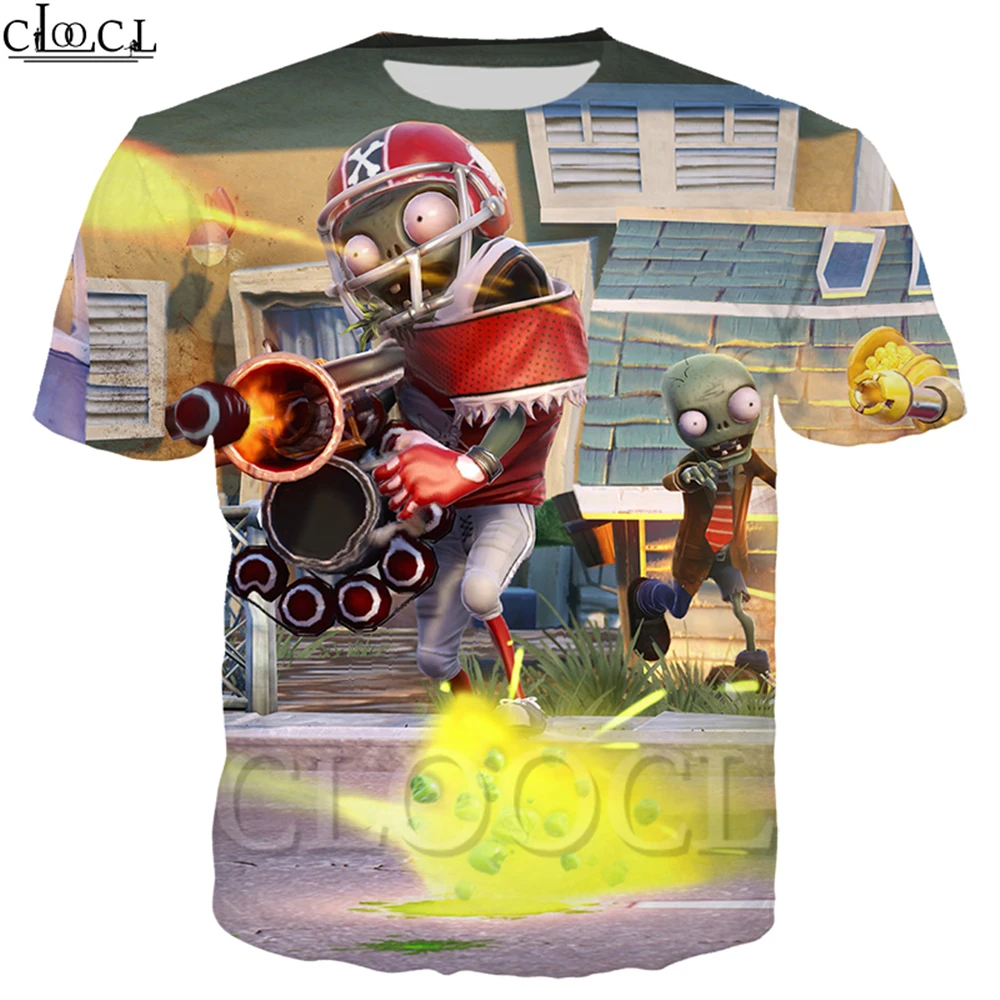 T Shirt 16 Игры Растения против Зомби Футболка женская мужская 3D принт Peashooter Повседневная короткий рукав модная пара уличная топы - Цвет: T Shirt 16