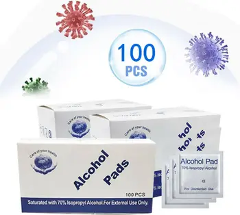 

100pcs Alcohol Swabs Pads Wipes Antiseptic Cleanser Cleaning Pad Tool First Aid