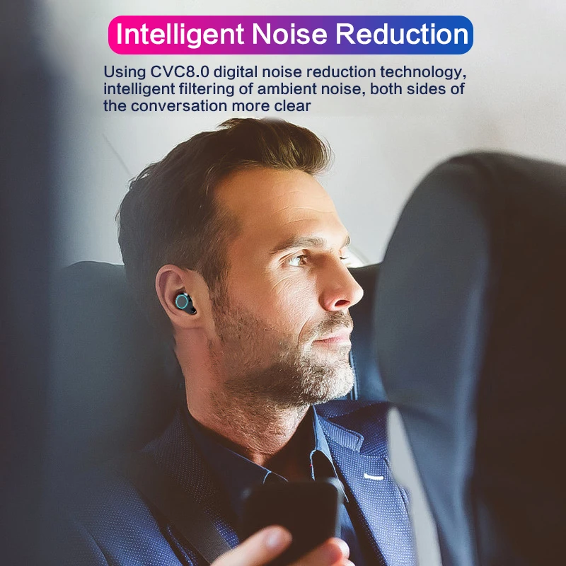 Wireless Bluetooth Earphone 6D Stereo Sound Touch Earbuds Headset LED Display 3300mAh charging Box IPX6 Waterproof earphone