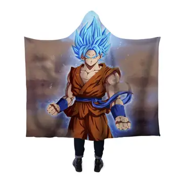 

EHOMEBUY Dragon Ball 3D Hooded Blanket Wearable Home Adults Winter Hooded Blankets 3D Printing Fashion Portable Blankets