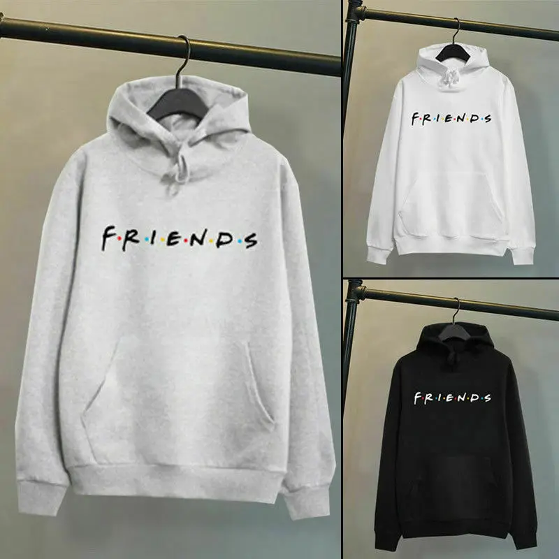 Goocheer Unisex Men Women FRIENDS Letter Print Couple Matching Hoodies Jumper Hooded Sweatshirt Autumn Fashion Sweatshirt