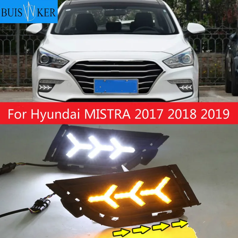 

1 пара для Hyundai MISTRA 2017 2018 2019 Светодиодный дневной светильник лампа для поворотного сигнала DRL Дневной светильник переднего бампера Туман светильник