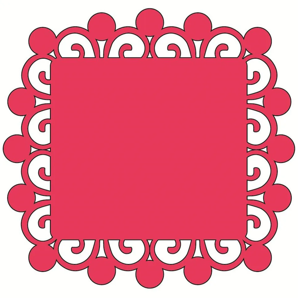 YaMinSanNiO Flower Square Frame Metal Cutting Dies Lace Edge Scrapbooking For Card Making Decorative Embossing DIY Craft Stencil