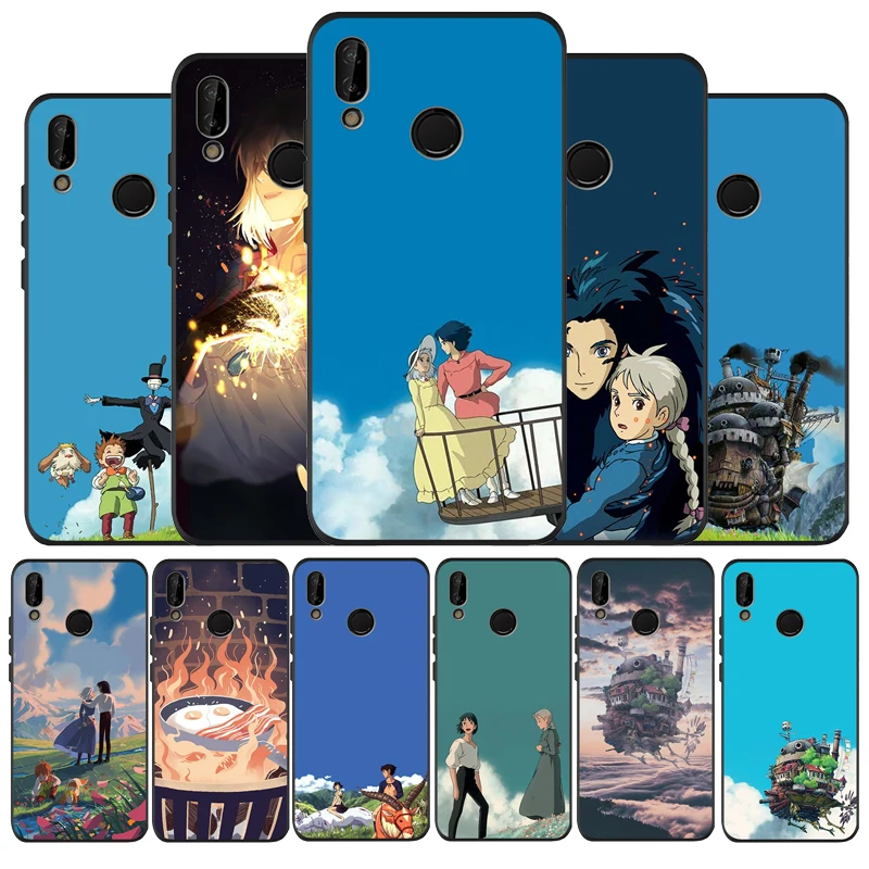 Черный силиконовый мягкий чехол Howl's Howls для Huawei P40 P30 P20 P10 P9 Lite Pro 2019 P smart Y6 Y9
