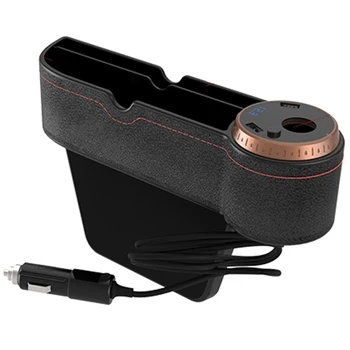 

Dual Usb Charging And Coin Box Car Seat Crevice Organizer Universal Cigarette Lighter Phone Storage Box