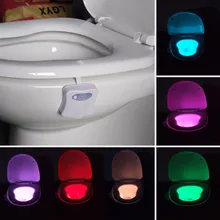 Умная ванная комната туалет ночник светодиодный движение тела активированная вкл/выкл лампа с сенсором для сидения 8 цветов подсветка для унитаза Горячая