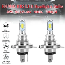 Kit de phares antibrouillard LED H4 6000K, 2 pièces, ampoules de faisceau, accessoires de voiture, 70w, faible consommation d'énergie 