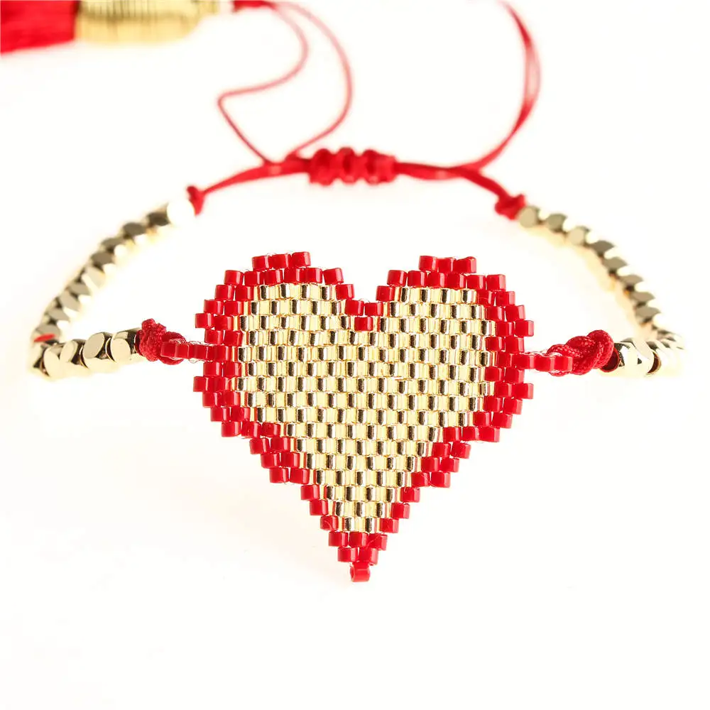 Go2boho Perles MIYUKI браслет женское сердце Pulseras Mujer мексиканские браслеты с кисточкой Золотые ювелирные изделия из нержавеющей стали Bileklik