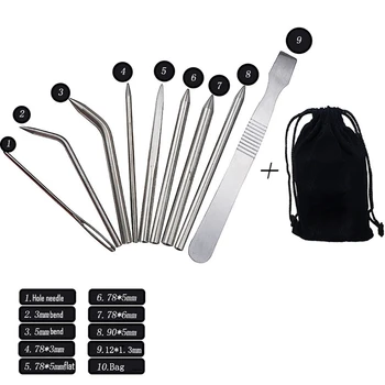 

9pcs/set Paracord Stitching Needles Set Stainless Steel Lacing Smoothing DIY Tool For Bracelet Laces Strings outdoor tools2
