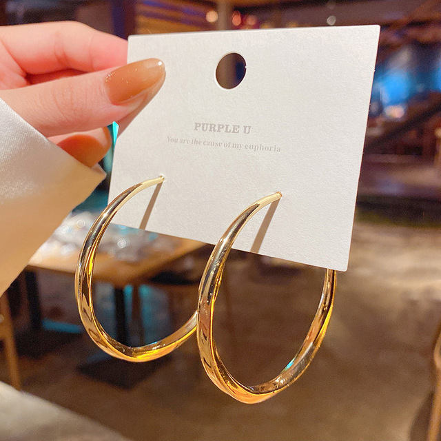 Fashion Distortion Interweave Twist Metal Circle Geometric Round Hoop Earrings for Women Accessories Retro Party Jewelry