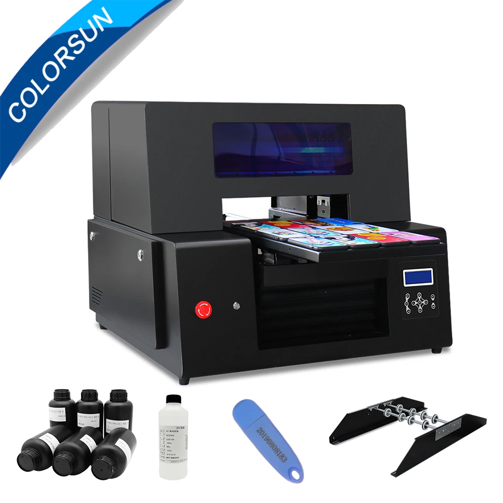 Colorsun автоматический УФ принтер A3 + цифровой УФ-светодиод бутылка принтера чехол