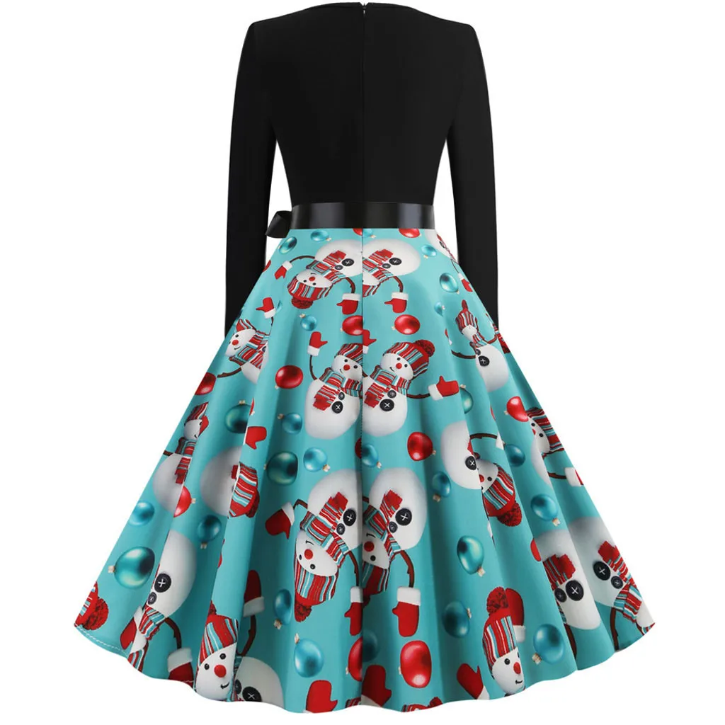Vestido navidad mujer, женское платье, винтажное, длинный рукав, Рождество, 1950 s, домохозяйка, вечеринка, выпускной, kerstjurk, женское платье#281122