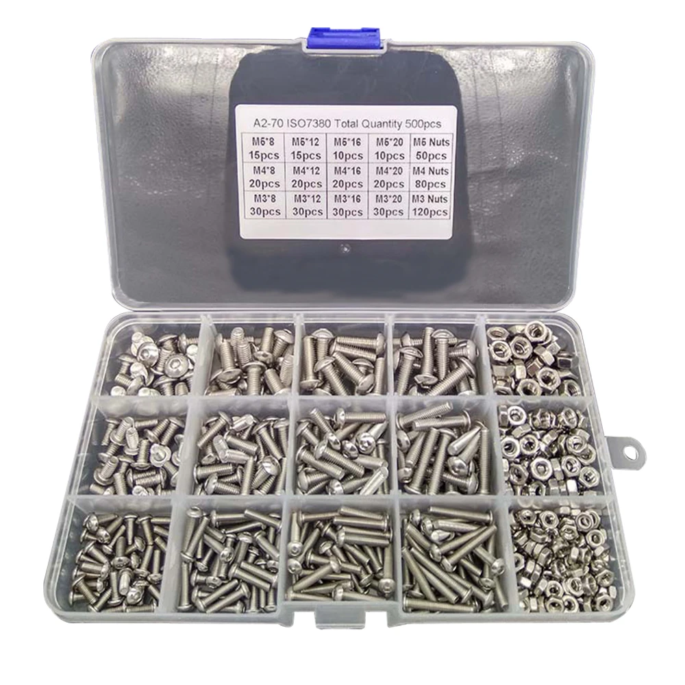 

500pcs/Lot M3 M4 M5 Stainless Steel Hexagon Socket Head Socket Screw Bolt Nut Stainless Steel 304 Screws Mounting Hardware