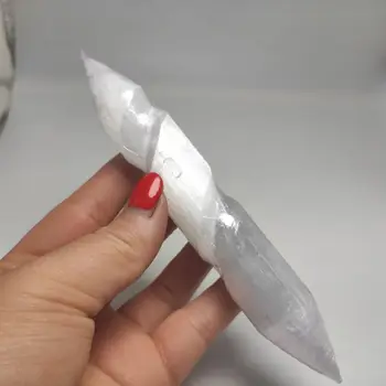 

15-16cm Natural Selenite Crystal Massage Wand Polished Gypsum helix Stick
