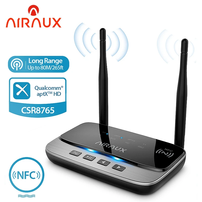 BlitzWolf AIRAUX AA-BT3 bluetooth 5.0 Transmitter Receiver Bypass Dual Streaming NFC HD Aduio Adapter for Headphone Speaker TV
