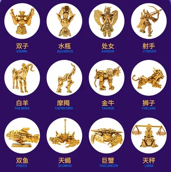 

12pcs/set Saint Seiya The Gold Zodiac Action Figure PVC Collection Model toys brinquedos for christmas gift
