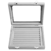 

Velvet Glass Ring Earring Jewelry Display Organizer Box Tray Holder Storage Case ring display tray