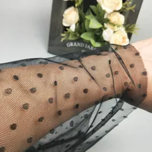 Черный горошек кружева сексуальный тюль ткань платье рубашка одежда ткань, белый, красный, бежевый, розовый и синий, по распродаже метр