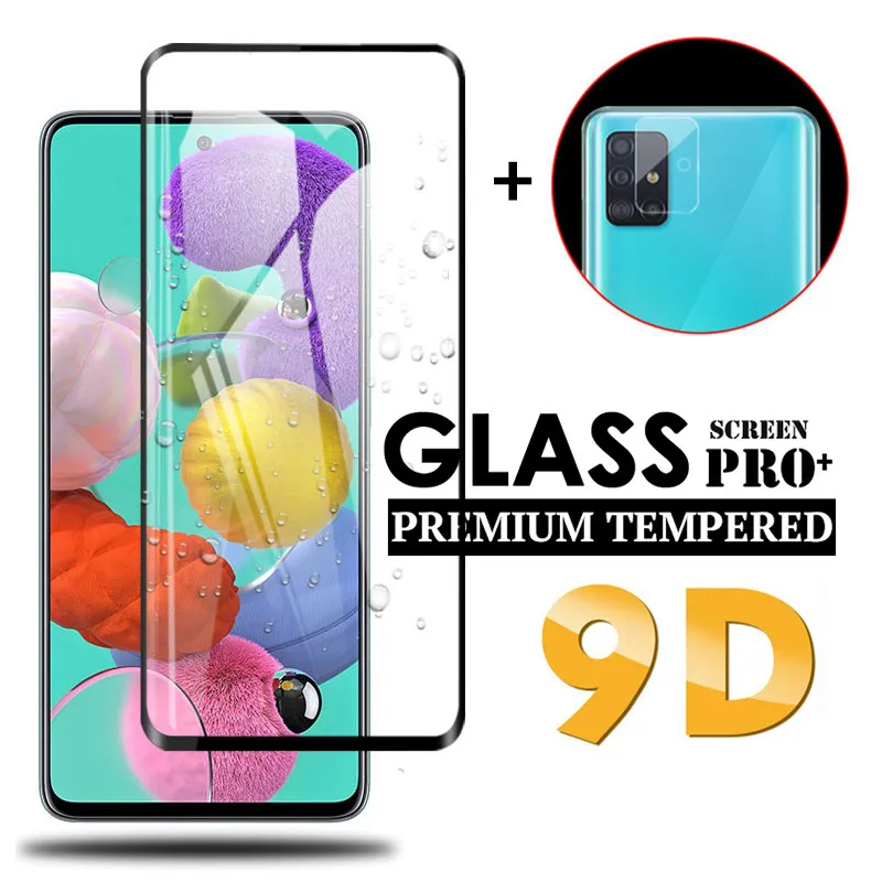 Защитное стекло для экрана 2в1 9D объектива камеры закаленное Samsung Galaxy A51 A71 a51 a71 a 51