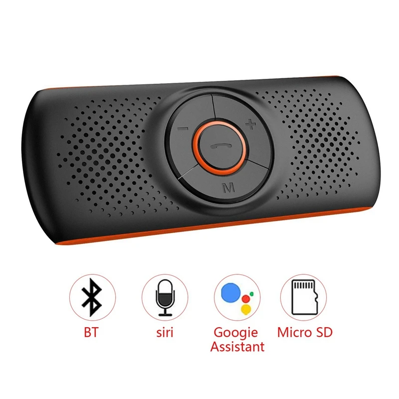 Car Bluetooth 4.2 Car Speakerphone Stereo Music Receiver Player Sound Enhanced Bass/Built-In Mic/Tf Card Player Aux Hands Free C