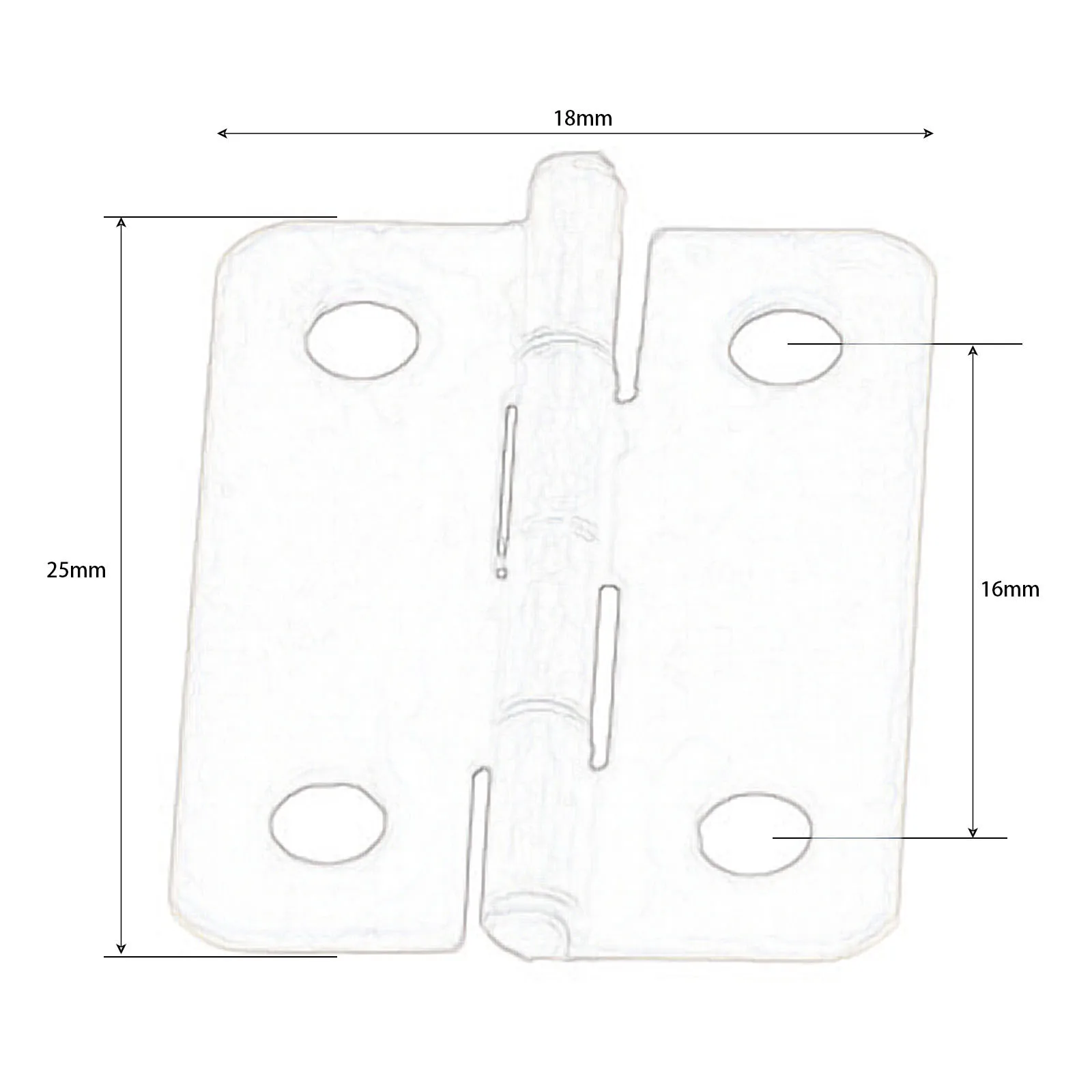 10Pcs Acessórios Caixas Decorativas Da Dobradiça Para Móveis Mobiliário Antigo Gabinete Dobradiças Para Armários 25*18mm