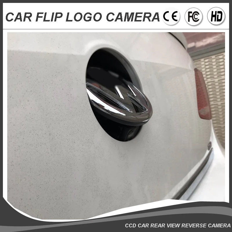 

Free shipping VW Logo CCD HD Camera for Volkswagen Car Rear View Camera Passat CC Golf Phaeton emblem Flipping Reverse Camera
