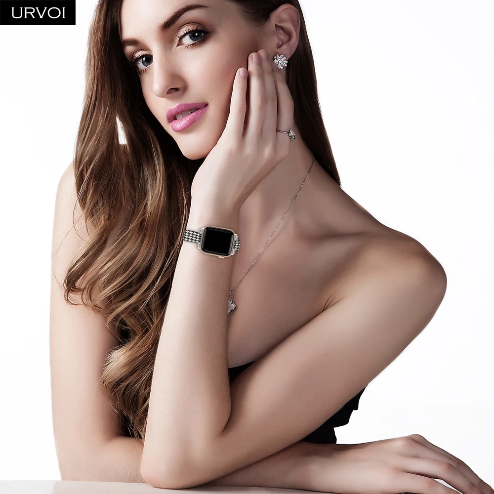 URVOI полотно холста для Apple Watch series 4 321 ремешок iwatch 40 мм 44 тонкая ткань запястье