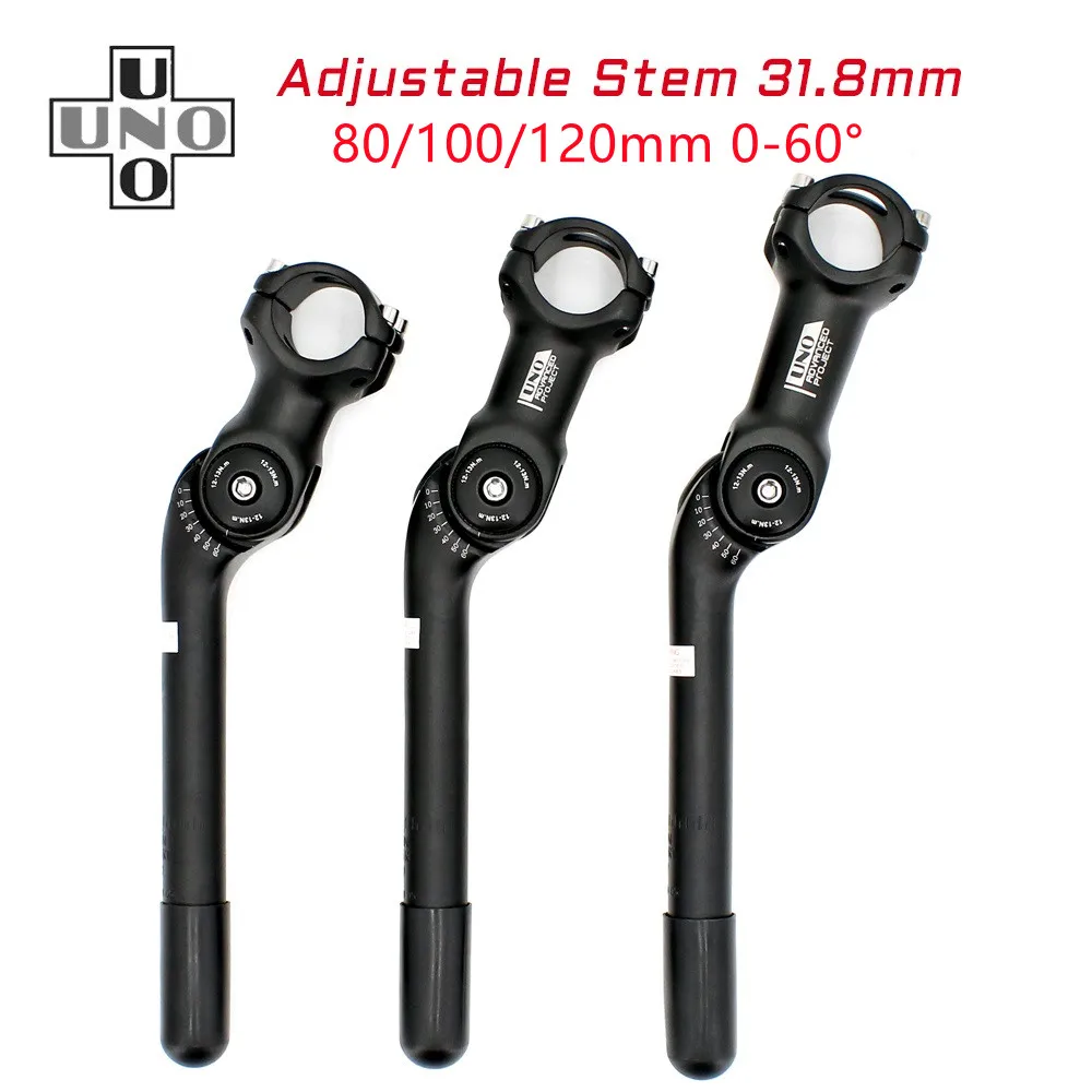 

UNO Aluminum Alloy Adjustable Bicycle 31.8*80/100/120mm Handlebar Stem Riser Matte Black Bike Parts