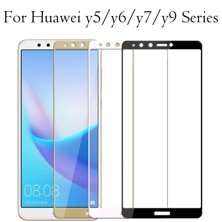 

Protective glass on for huawei y9 y7 y6 y5 prime 2018 screen protector tempered armor y 5 6 7 9 huavei hauvei 6y 7y 9y y6 prime