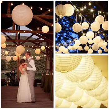 

Lampshade Metal Wedding Home Decor Festival Hanging Outdoor Paper Lantern Chinese Lantern Slip-Over Xmas Gift Christmas