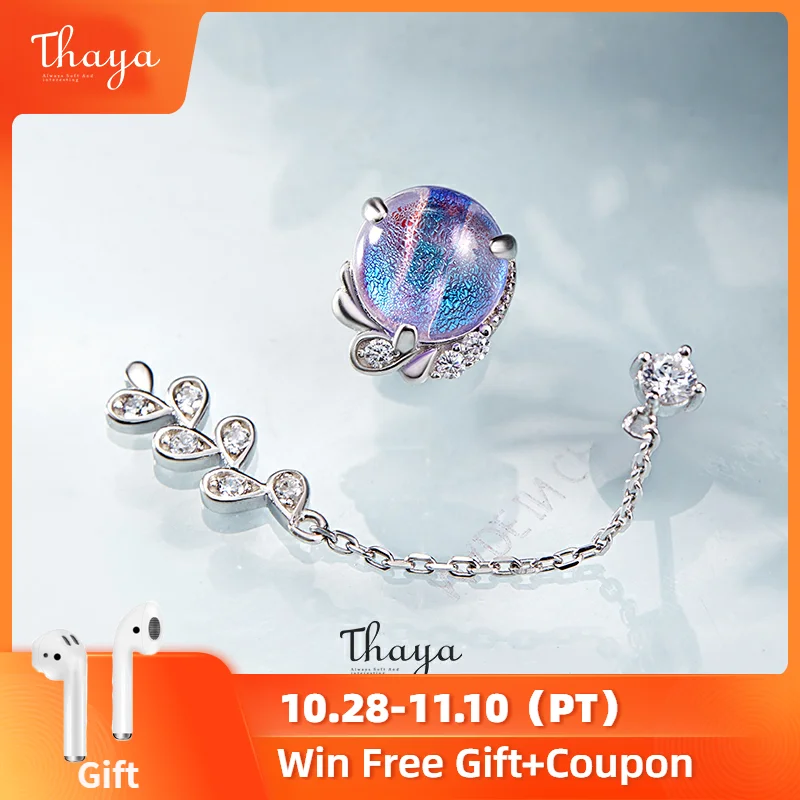 

Thaya Provence Design Inspiration Earring 925 Silver Bohemia Zircon Unique Purple Earring for Women Special Design Jewelry