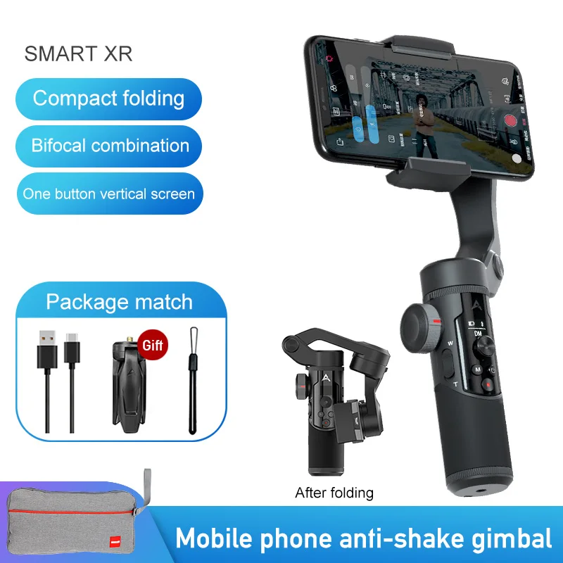 AOCHUAN SMART XR 3-Axis Foldable Handheld Gimbal Stabilizer Bluetooth for IOS Android PK Smooth 4 MOZA MINI MX Hohem Isteady X