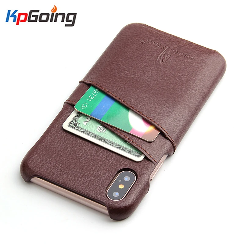 

Luxury Litchi Texture Genuine Leather Solid Color Case for IPhone XS X Phone Cases for IPhone 7 6 6S 8 Plus Cover with Card Slot
