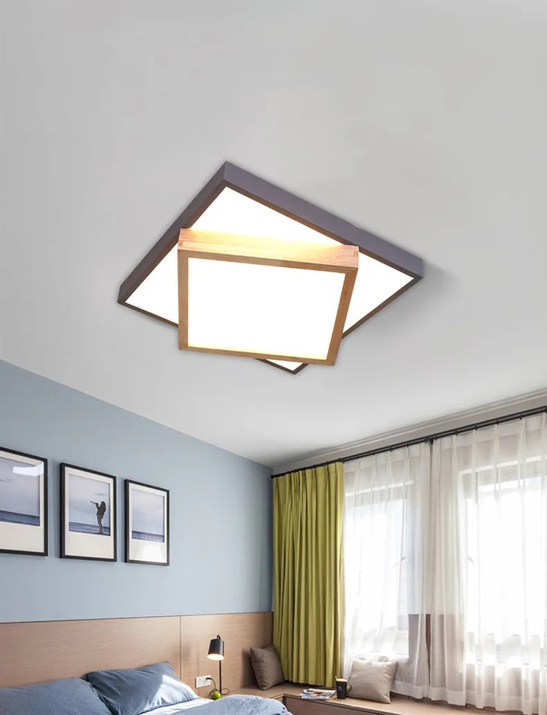 New Nordic Square Acrylic Personality Fashion Creative Restaurant Bedroom Study Entrance Garden Hotel Room Ceiling Light