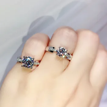 

Vintage 8mm Lab Diamond cz Ring 925 sterling silver Engagement Wedding band Rings for Women Bridal Gemstone Party Jewelry