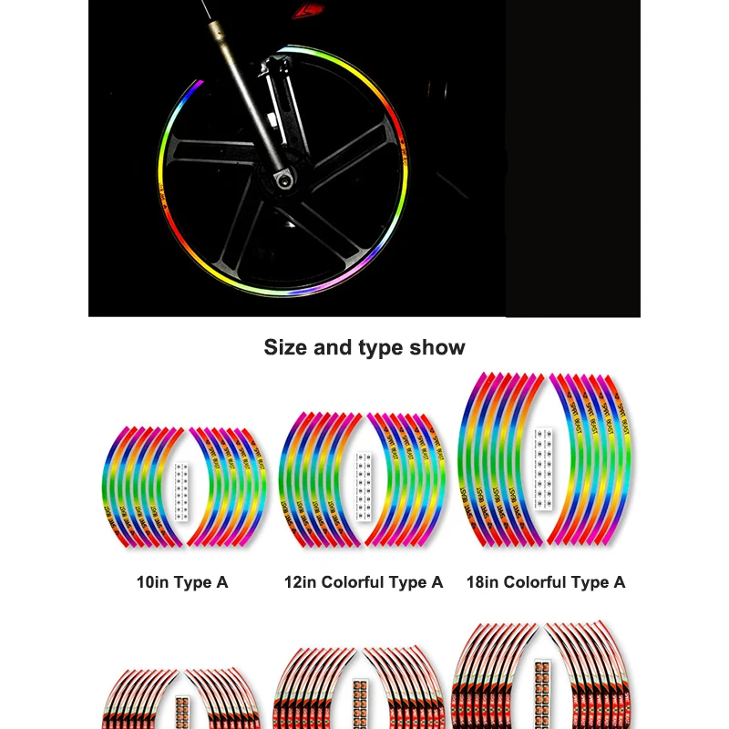 16 шт. мотоциклетные колеса Ступицы диски стикер 10 дюймов/12 дюймов/18 дюймов водонепроницаемый термостойкий Защита от солнца не выцветает наклейки s Красочные