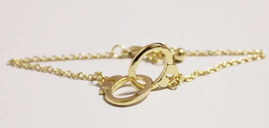 Модный стиль наручники браслеты Две круглая пряжка Шарм Браслет Золото Серебро Цвет для женщин лучший друг получить вместе ювелирные изделия