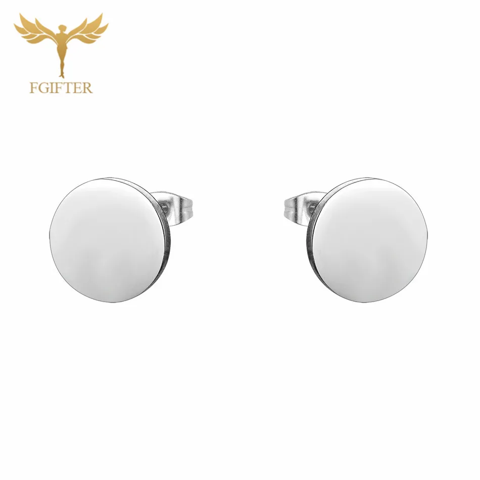 round Earrings Moon Серьги 12 пар один лот серебро Нержавеющая сталь украшения для женщин обувь девочек Подарки маленькие серьги ювелирные - Окраска металла: round Earrings