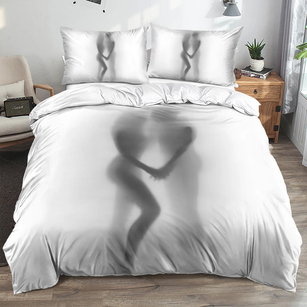 

3D Digital Custom Duvet cover set Valentine Day Bedding sets Quilt case 3 pieces Single Double King Sizes White Home Textile