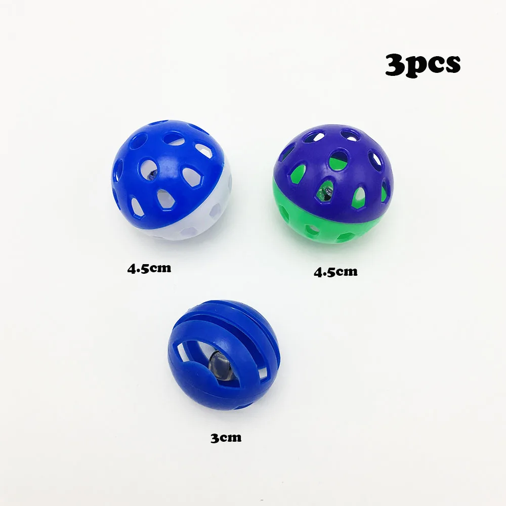 3pcs Bonzerpet кошачья интерактивная игрушка перо с маленьким колокольчиком мячик-мышь клетка игрушки искусственная красочная игрушка-тизер для кошек поставщик домашних животных - Цвет: 3pcs