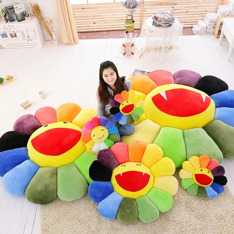 

40-50cm Super Big Plush Sun Flowers Pillow Soft Toy Stuffed Toy Plush Mats Meditation Cushion Floor Cushions for Kids