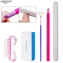 Nail Art Файлы для очистки от пыли кисть для рисования красочные Полировочный блок кварцевая ручка средство для снятия УФ гель-лака Маникюрный Инструмент 5 шт./компл