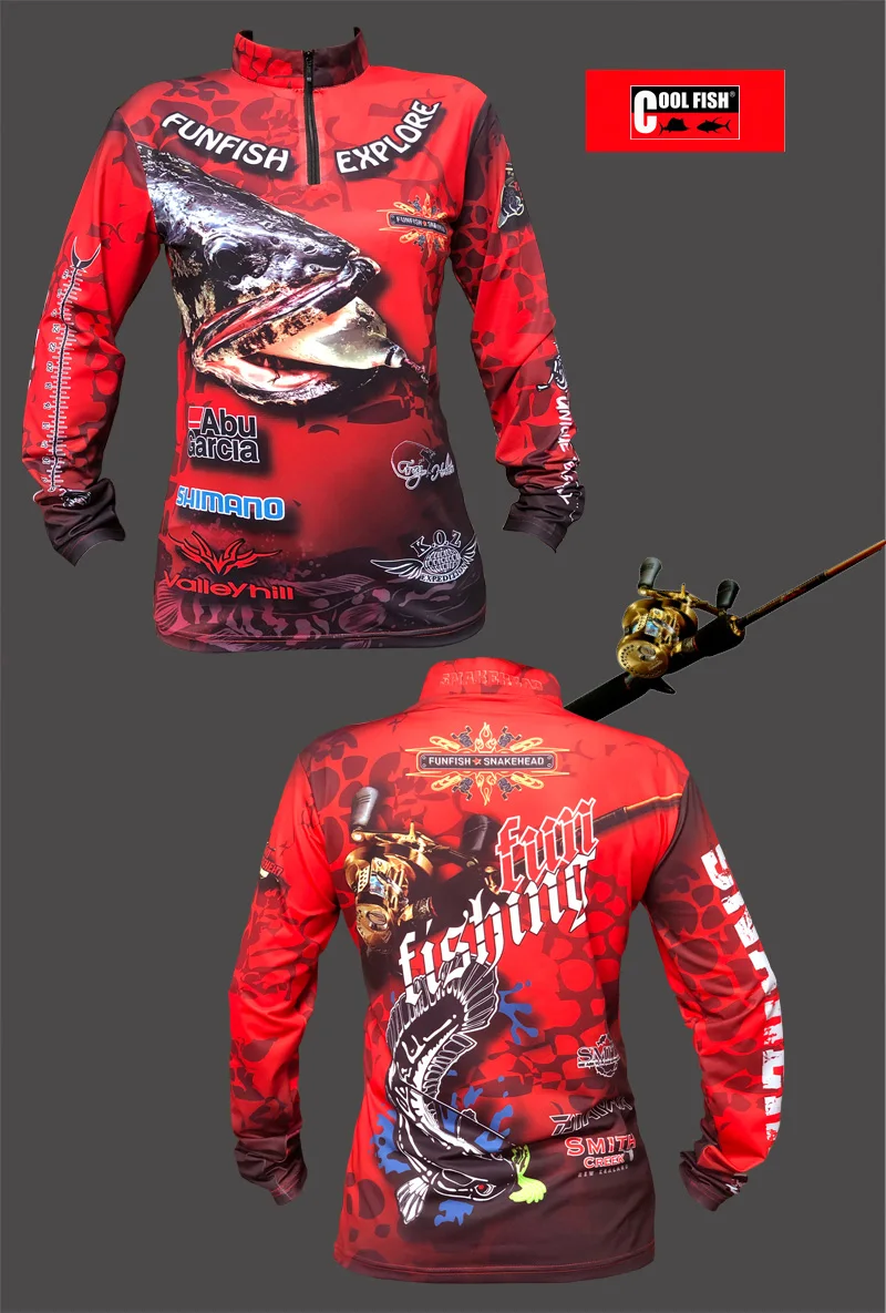 COOLFISH стиль Одежда для рыбалки на открытом воздухе Солнцезащитная одежда быстросохнущая летняя дышащая одежда с длинным рукавом